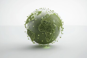 Poster - Growing network showcasing connectivity across a realistic depiction of Earth, 3d of a growing network across a realistic earth Abstract global business network concept
