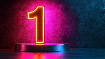 Aufkleber - Neon Number One on Platform