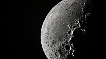Poster - Minimalist photograph of the moon s horizon in a single color with varying shades