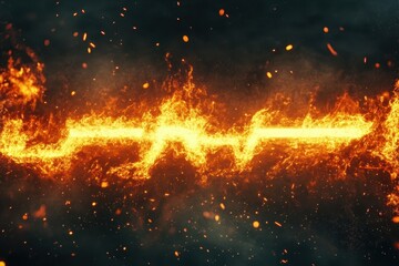 Poster - Hope expressed through fiery text effect with dynamic lines and vivid flames, footage video hope text effect lines with fire, saber