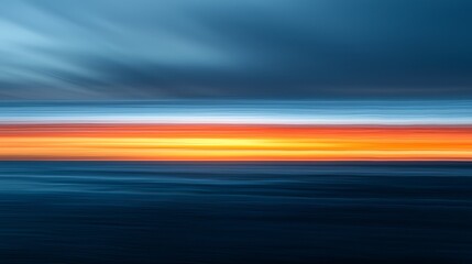 Poster - Sunset Ocean Abstract Motion Blur Background