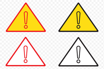 Poster - Sign. Exclamation point on a yellow triangle. Caution and warning. Road sign. Caution danger sign. EPS 10.