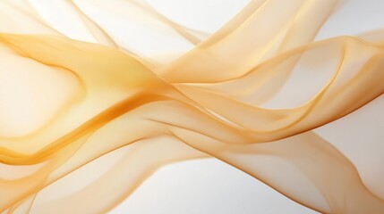 Poster - Flowing fabric creates stunning patterns in soft golden tones against a light background