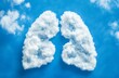 © BlueJay - Cloudy lungs drifting against blue sky background, representing healthy breathing and lung cancer awareness with ethereal medical metaphor