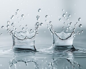 Aufkleber - Water Droplets Impacting Surface, Crown Splash, Clean Hydration