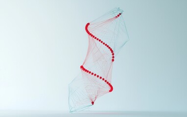Poster - Abstract Red And Teal Particle Helix 3D Render