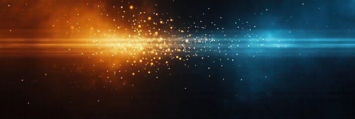 Aufkleber - Abstract urban cityscape with vibrant blue and gold lights creating a modern and sophisticated atmosphere