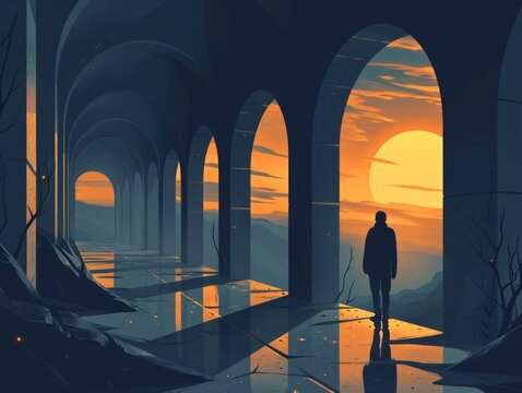 Abstract artistic rendering with clean lines and minimal elements