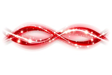 Poster - Abstract Red Waves with Glittering Particles on a Clean White Canvas