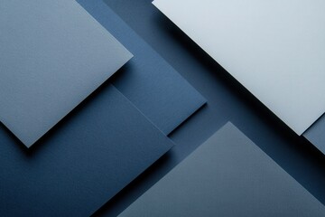 Poster - Structured geometric background with clean angular shapes in navy blue, gray, and white symbolizing governance and stability with modern gradients