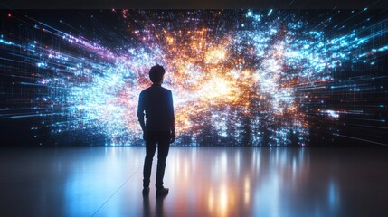 Poster - Exploring vibrant digital universe in interactive exhibition at technology center
