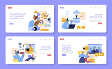 Poster - ai for global business. flat vector illustration