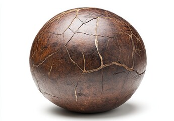 Poster - Textured Brown Egg Shape Object with Cracks on Surface, Artistic Design Ideal for Natural or Organic Themes and Abstract Concepts in Photography Projects