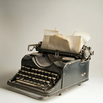 Old Vintage Typewriter with Copy Space for Text