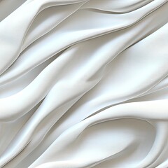 Poster - Luxurious white fabric features soft folds and highlights, perfect for decoration and fashion design, captured in bright daylight SEAMLESS PATTERN