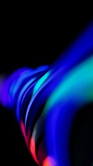 Poster - Vivid neon light trails create fluid motion in dynamic abstract patterns