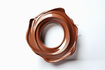 Aufkleber - Letter O designed with flowing cocoa texture isolated on white background