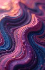 Poster - Abstract colorful psychedelic liquefied background. Fluid painting texture with blue, violet, pink colors. Acrylic paints backdrop. Decorative flowing curves concept. Modern design for banners,