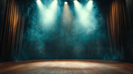 Poster - spotlight on on a empty stage