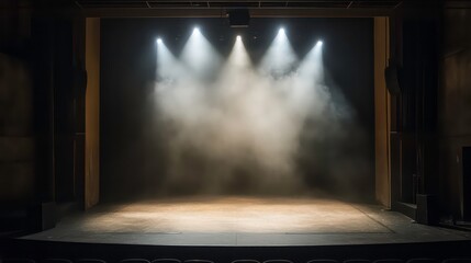 Poster - spotlight on on a empty stage