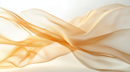 Poster - Gentle flow of silk fabric creating soft waves in natural light