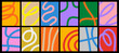 © Léo Alexandre - Set of abstract backgrounds with colorful lines and curves. Vector scribble patterns.