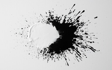 Poster - Black And White Paint Splatter Abstract Art