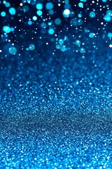 Poster - Brilliant azure shimmer, elegant texture of luminous tiny particles