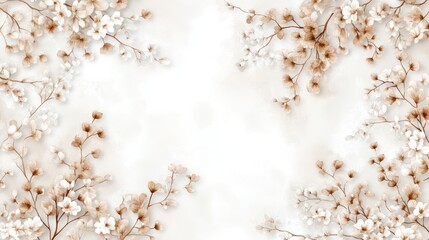 Poster - Softly painted gray and white flowers adorn a gentle backdrop, showcasing fine details and a tranquil, minimalist aesthetic