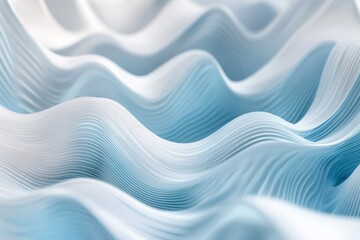 Poster - Dynamic abstract waves showcasing modern technology in a serene blue palette, beautiful abstract wave technology background with blue light digital effect corporate concept