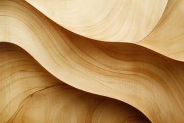 Fototapete - Elegant wooden curves with warm beige and brown tones highlighting organic design principles in a modern aesthetic
