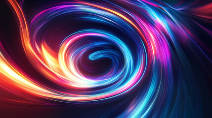 Wall Mural - Dynamic and vibrant swirl of colorful light trails creating a captivating abstract design. Ambient Fluorescence. Illustration