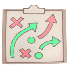 Poster - A business strategy board featuring arrows indicating upward growth and success.