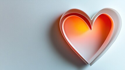 Poster - A layered heart shape sits against a smooth textured background, featuring warm colors that blend into each other