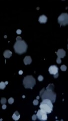 Poster - Abstract light particles dance in dynamic hexagonal patterns against dark backdrop