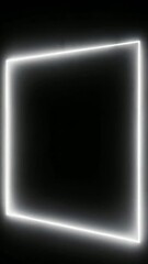 Poster - Neon geometry: dynamic transformation of glowing squares in a dark space