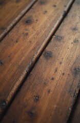 Aufkleber - Rustic wooden planks texture background. Brown aged wood with dark knots, cracks. Timber surface shows natural rough grain. Hardwood material flooring for vintage design projects, carpentry works,