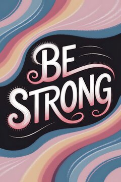 Be strong Typography and Colorful Background Motivational Quote T-shirt Design Illustration