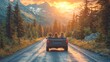 © Kseniia Felenko - A family enjoying a summer road trip, with scenic views and smiles on their faces