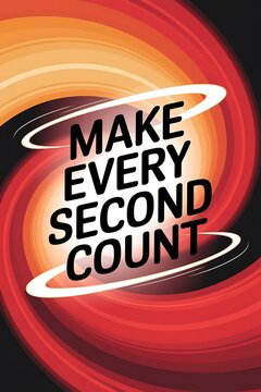 Make Every Second Count Typography and Colorful Background Motivational Quote T-shirt Design Illustration