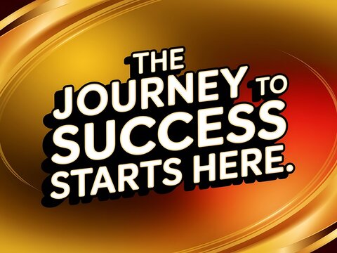 The Journey to Success Starts Here Typography and Colorful Background Motivational Quote T-shirt Design Illustration