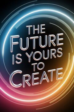 The Future is Yours to Create Typography and Colorful Background Motivational Quote T-shirt Design Illustration