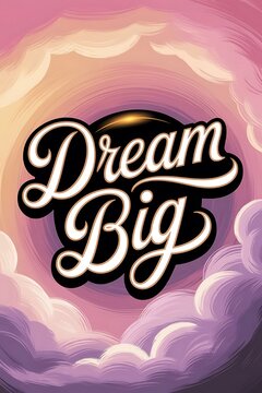 Dream big Typography and Colorful Background Motivational Quote T-shirt Design Illustration