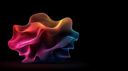 Wall Mural - a 3d rendering of a colorful object on a black background