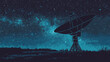 © Ruhi - Astronomy. Abstract mash line and point radio telescope on white background with an inscription. Starry sky or space, consisting of stars and the universe. Vector cosmos or space illustration