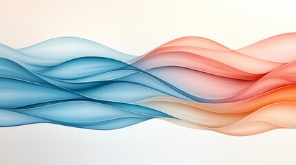 Wall Mural - a blue and orange wave on a white background