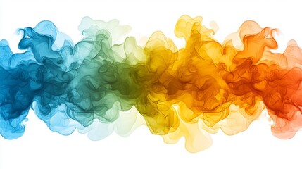 Wall Mural - a rainbow of colored smoke on a white background