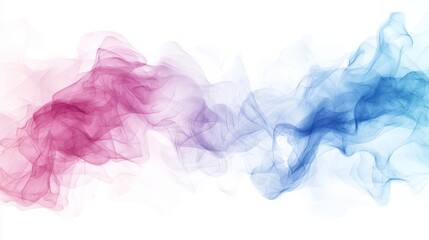 Wall Mural - a pink and blue smoke on a white background