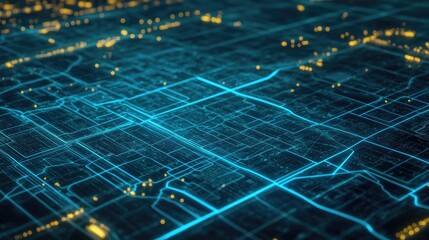 Poster - Advanced electric power grid network displaying energy flow and consumption analytics.