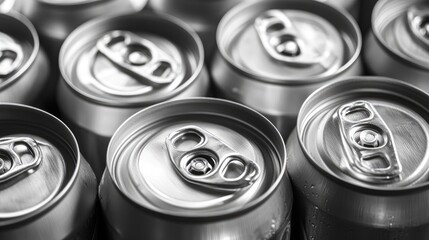 Poster - Automated soft drink canning line filling and sealing aluminum cans.